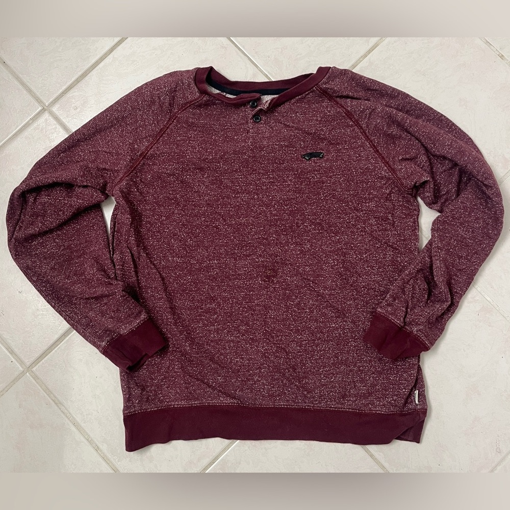Vans Off The Wall Henley Maroon Shirt